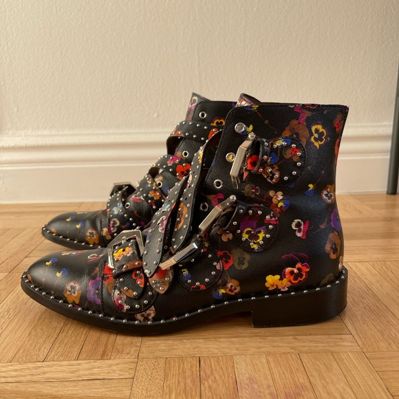 Givenchy Floral Ankle Buckle Boot Size 38.5 - Picture 7 of 11